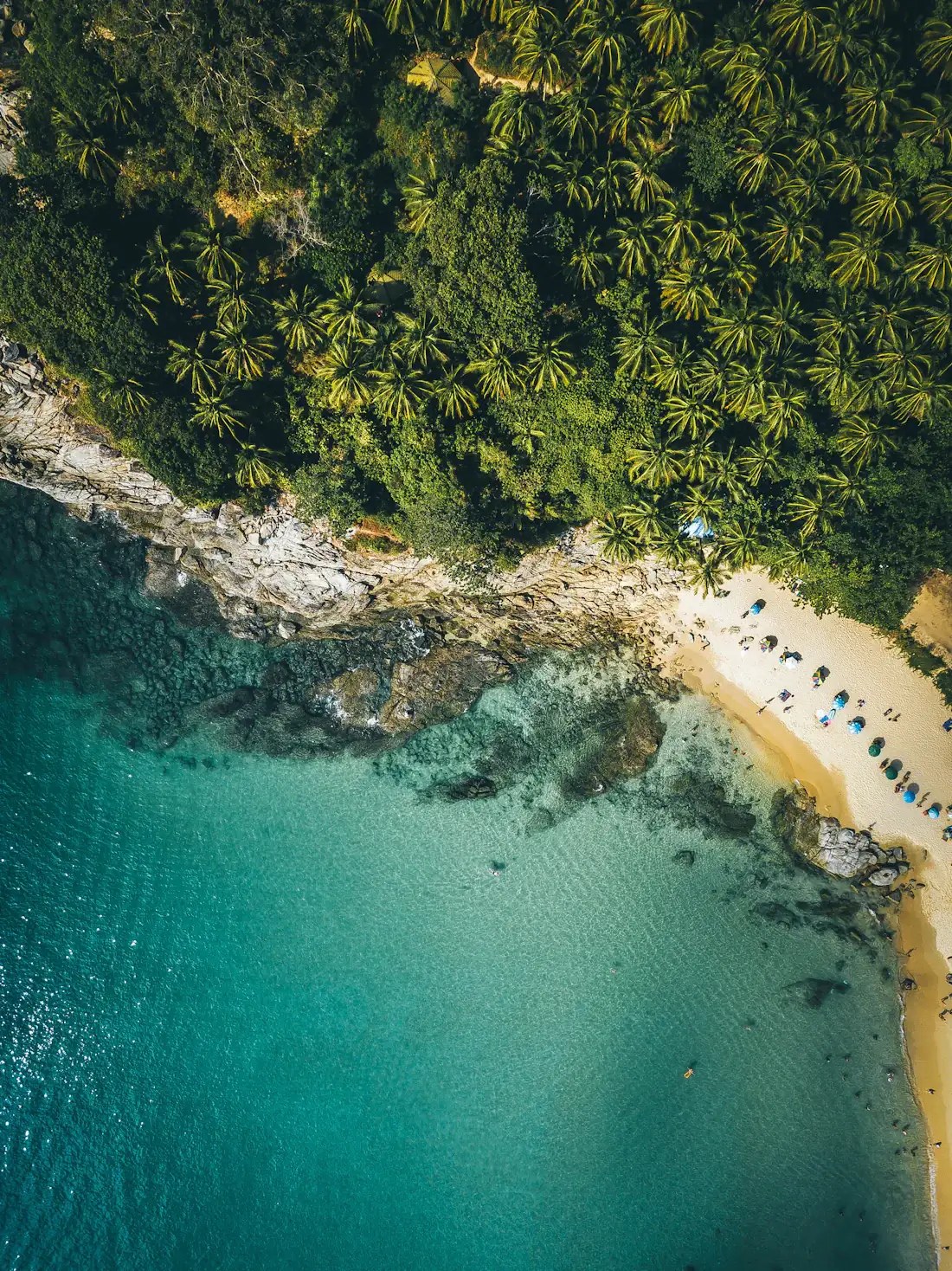 A hidden cove from above