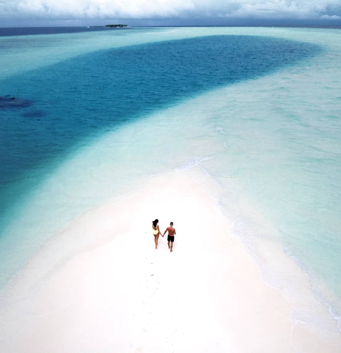 A snow-white sandbar